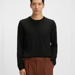 BOSS Hugo Boss | Black Virgin Wool & Cashmere Blend Crewneck Sweater, Size L